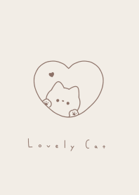 Cat in Heart(line)/beige(line)