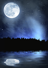 Water surface and moon from Japan