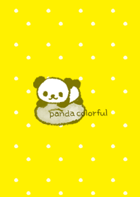 Panda colorful - Yellow Polka dots j