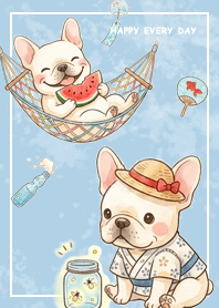 法國鬥牛犬-夏日-藍色2