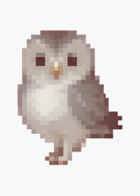 Tema Seni Piksel Burung Hantu BW 01