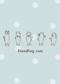 Standing cats -light blue- dot