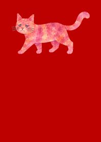 A depressed cat03 red & beige