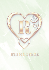 [ R ] Heart Charm & Initial  - Green