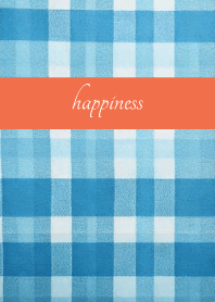 Blue gingham check on red & yellow