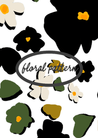 floral pattern(black&ivory)