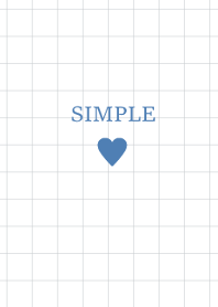 SIMPLE HEART /blue grid