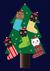 Christmas with lots of cats