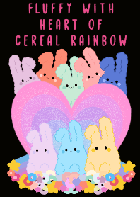 Fluffy with heart of cereal rainbow