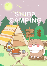 可愛寶貝柴犬-在星空下露營野餐(紫色