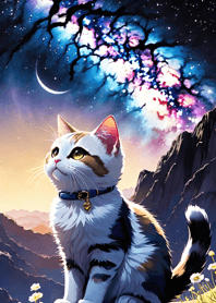 Night Moon Star Cat b93E0C