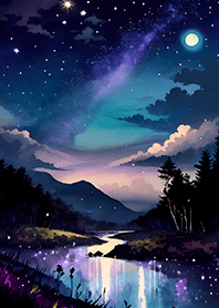 Beautiful starry night view#2157