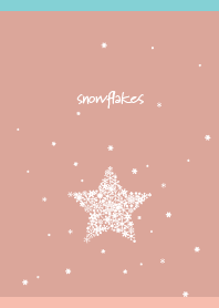雪の結晶でできた星 ピンクと水色