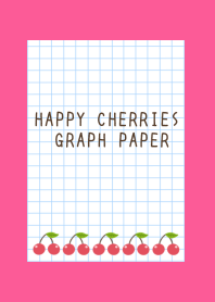 HAPPY CHERRIES GRAPH PAPER-FLASHY PINKj