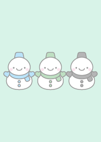 Blue green black: snowman trio theme