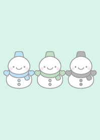青緑黒:雪だるまトリオ着せかえ