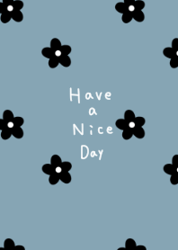 Blue beige and black flowers. adult.