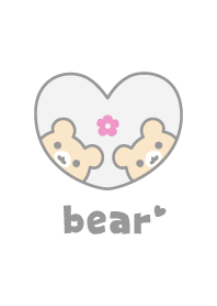 หมี ดอกไม้ [สีขาว]