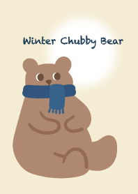 Winter Chubby Bear (Blue Scarf)