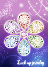 幸運を呼ぶ虹色の宝石(花・紫)