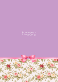 light purple 薔薇とリボン01