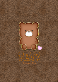 Bear Enameled Pin & Fur 36