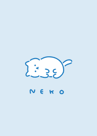 ねてるねこ。水色と青