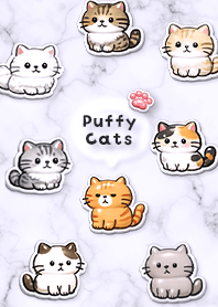 きらツヤ猫と肉球シール風（ラベンダー）