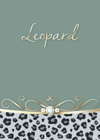 ヒョウ柄×くすみグリーン