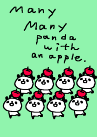 Many Panda with apple form.