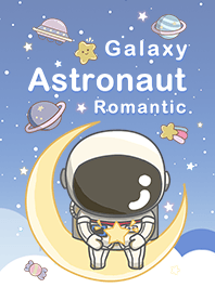 浩瀚宇宙 可愛寶貝太空人 浪漫藍色漸層