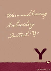Warm and loving Embroidery Initial 'Y'