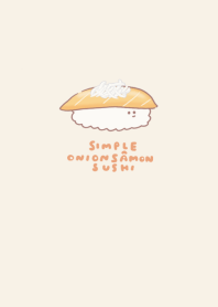 simple onion salmon sushi beige