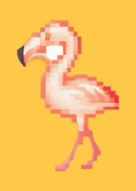 Flamingo Pixel Art Theme  Yellow 03