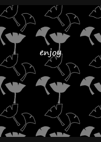 Ginkgo in Autumn on black