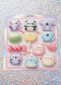 Pastel Animal & Sweets Deco Parts