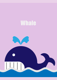funny whale on light purple