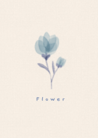 Watercolor flowers/Dull blue