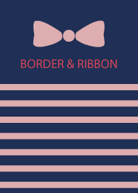 BORDER & PINKRIBBON -Navy 3-