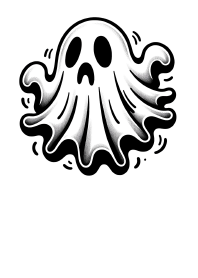 Scared halloween ghost