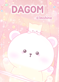 かわいいクマと猫ピンクの冬