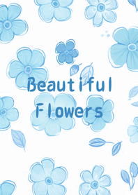 ロマンチックな花（青）