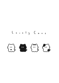4 whisker cats (line)/WH black