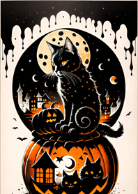 浮世絵万聖節猫 83Bb14