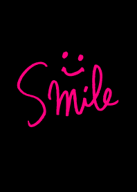A handwritten smile-Black x pink-joc