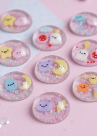 おばけと月と星‐ぷっくりシール