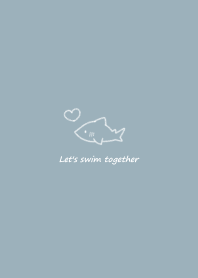 Shark and Heart -blue-