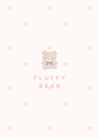cute fluffy teddy bear. pink and beige