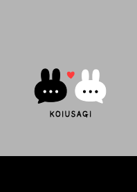 Pair Rabbet&Heart / Gray & Black