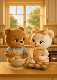Baking Together Warm Kitchen Fun